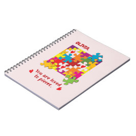 Girl Puzzle zum Geburtstag Liebe zu Stücken Notizblock
