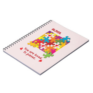 Girl Puzzle zum Geburtstag Liebe zu Stücken Notizblock