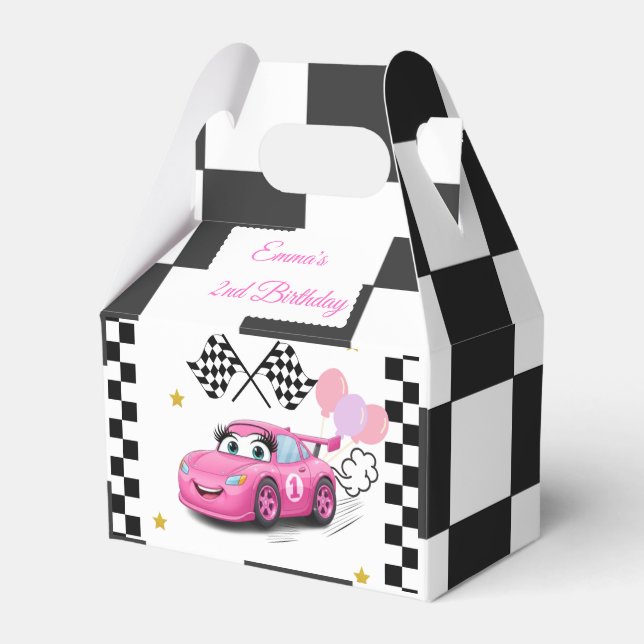 Girl Racing Birthday | Schnell 1 und zwei Geschenkschachtel (Vorderseite)