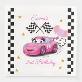 Girl Racing Birthday | Schnell 1 und zwei Serviette