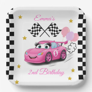 Girl Racing Birthday Teller   Schnell 1 und zwei