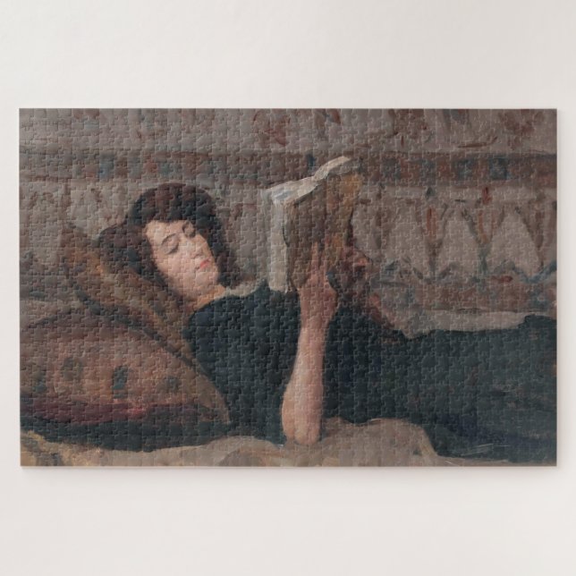 Girl Reading a Book (Reclining on a Divan) Puzzle (Horizontal)