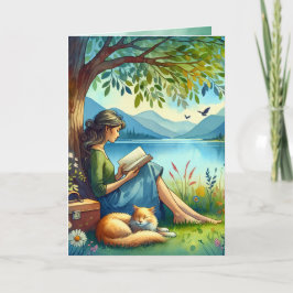 Girl Reading a Book | Über Sie nachdenken Karte