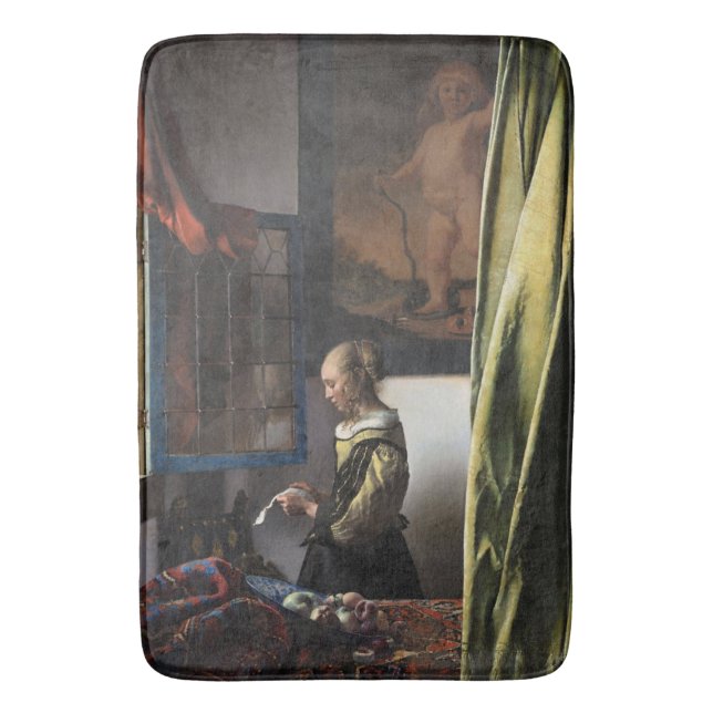 Girl Reading a Letter at a Open Window, Vermeer Badematte (Vorderseite Vertikal)