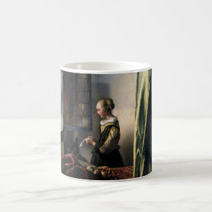 Girl Reading a Letter at a Open Window, Vermeer Kaffeetasse