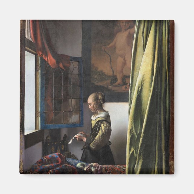 Girl Reading a Letter at a Open Window, Vermeer Magnet (Vorne)