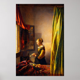 Girl Reading a Letter at an Open Window by Vermeer Poster