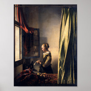 Girl Reading a Letter von Johannes Vermeer Art Poster