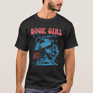 Girl Reading Book Summer Funny Beach Vacation for T-Shirt