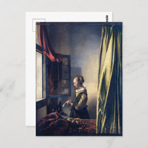 Girl Reading Letter by Open Window   Vermeer   Postkarte