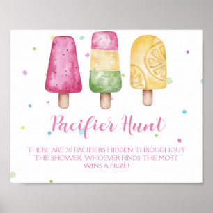 Girl Ready to Pop Baby Showroom Schnuller Jagd Poster