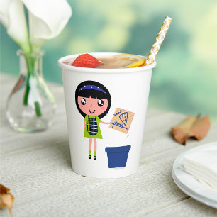 Girl Recycelnd Pizza Box Fun Öko Friendly Pappbecher
