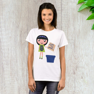 Girl Recycelnd Pizza Box Fun Öko Friendly T-Shirt