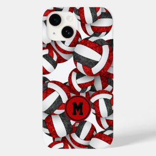 Girl Red Black Team färbt Volleyballs gemustert Case-Mate iPhone 14 Hülle