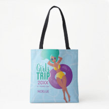 Girl-Reise, Jahr, Name, Schwarze Frau im Pool