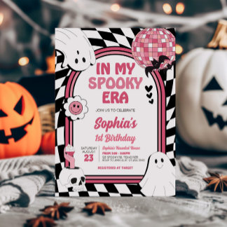 Girl Retro Ghost Halloween Einladung