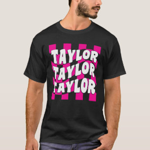 Girl Retro Groovy TAYLOR Vorname Personalisiert B T-Shirt