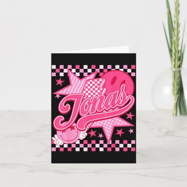 Girl Retro Jonas Groovy Flower First Name D 80's  Karte (Vorderseite)