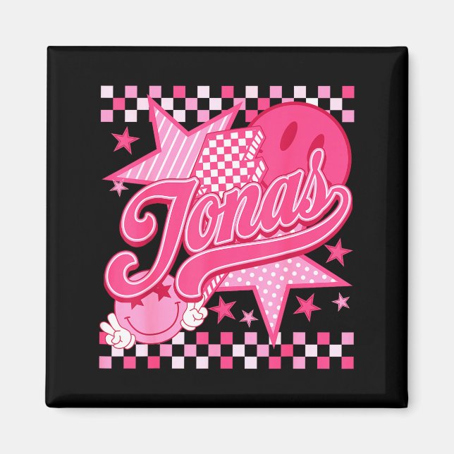 Girl Retro Jonas Groovy Flower First Name D 80's  Magnet (Vorne)