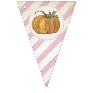 Girl Retro Little Pumpkin Birthday Bunting Wimpelkette