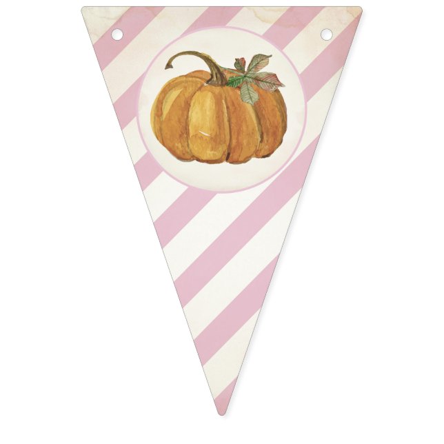 Girl Retro Little Pumpkin Birthday Bunting Wimpelkette (Erste Fahne)