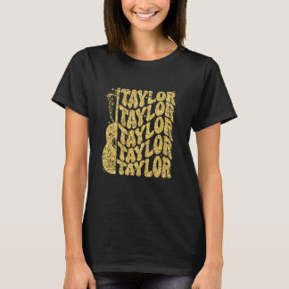 Girl Retro Taylor Personalisierter Vorname 8 T-Shirt
