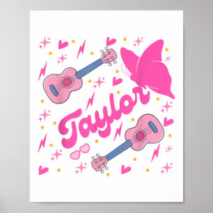 Girl Retro Taylor Vorname Personalisiert Groovy B Poster
