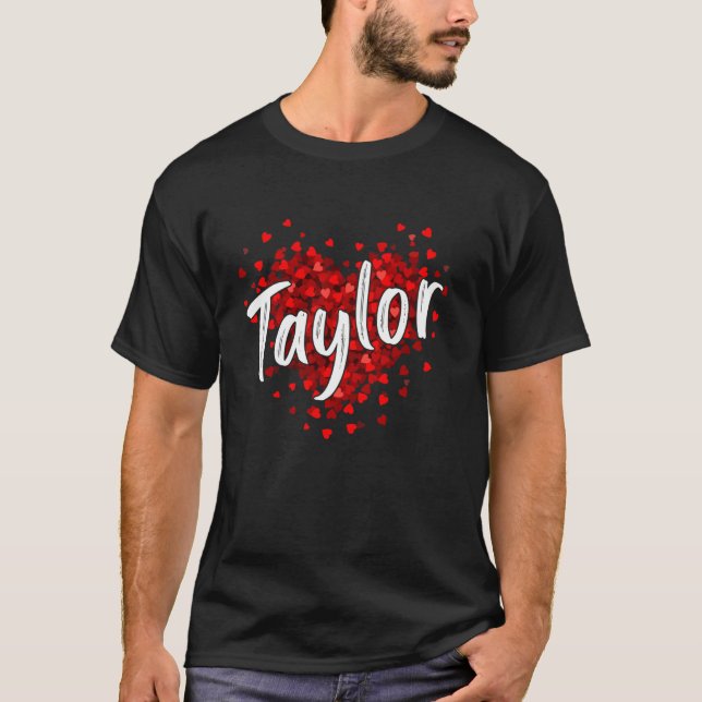 Girl Retro TAYLOR Vorname Personalisiert Groovy B T-Shirt (Vorderseite)