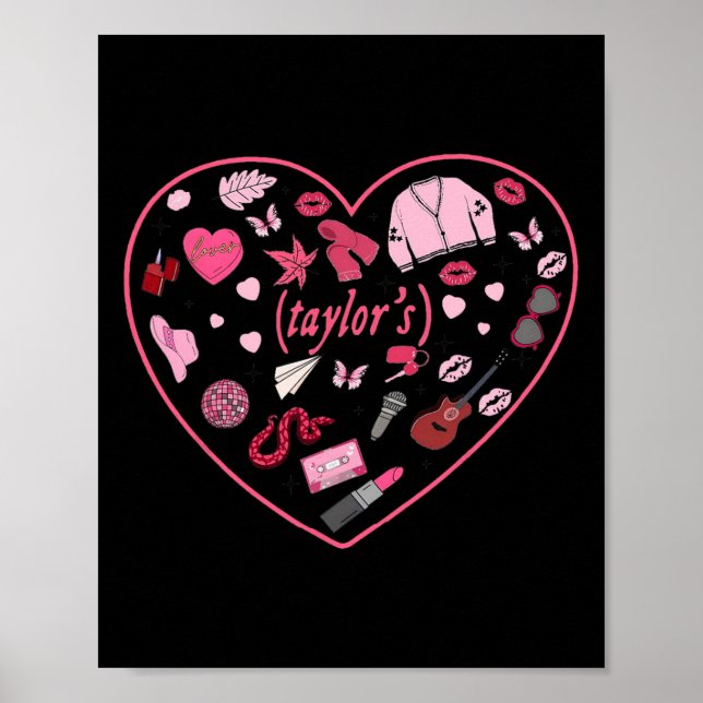 Girl Retro Taylor Vorname Personalisiert Valentin Poster (Vorne)