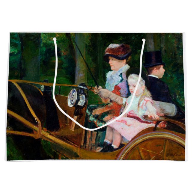 Girl Riding a Carriage, Mary Cassatt Große Geschenktüte (Vorderseite)