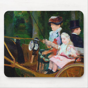 Girl Riding a Carriage, Mary Cassatt Mousepad