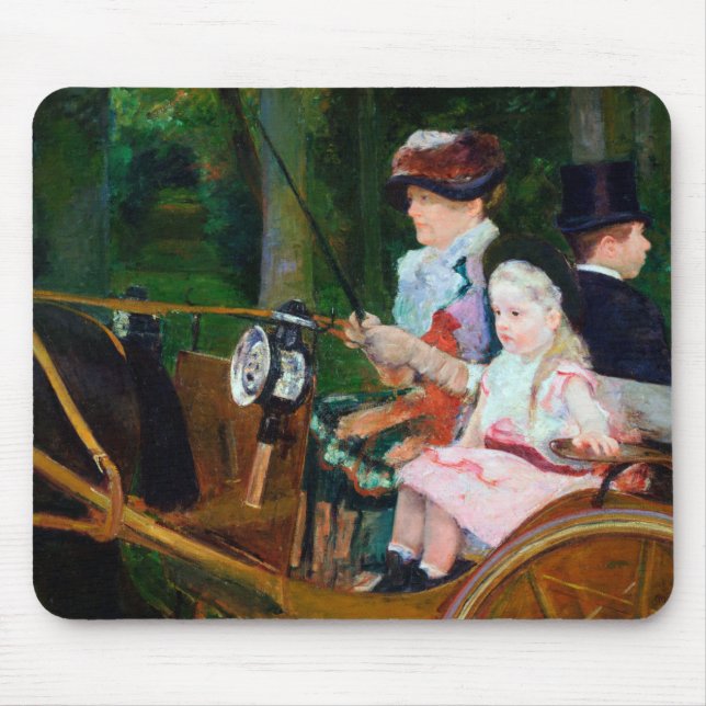 Girl Riding a Carriage, Mary Cassatt Mousepad (Vorne)