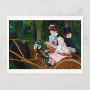 Girl Riding a Carriage, Mary Cassatt Postkarte