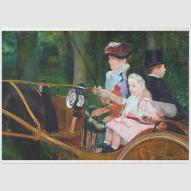 Girl Riding a Carriage, Mary Cassatt Seidenpapier (Vorderseite)