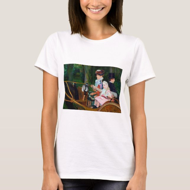 Girl Riding a Carriage, Mary Cassatt T-Shirt (Vorderseite)