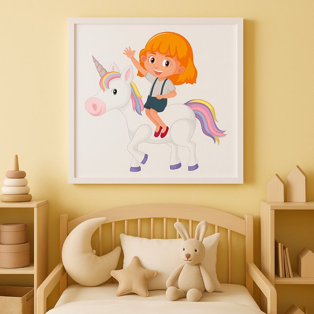 Girl Riding A Unicorn Poster (Von Creator hochgeladen)