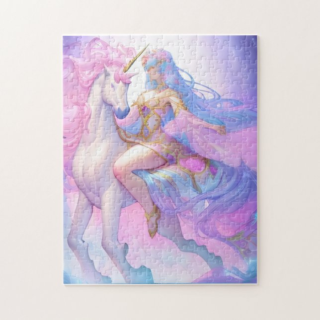 Girl Riding a Unicorn Puzzle (Vertikal)