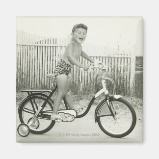 Girl Riding Brad Magnet