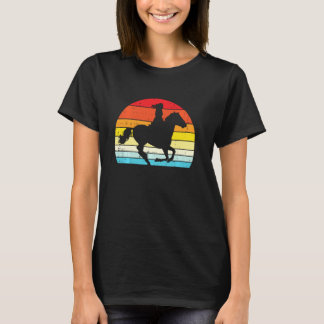 Girl Riding Silhouette Rodelbahn mit Aussicht Rist T-Shirt