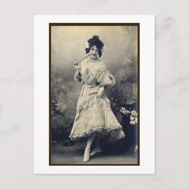 Girl Risque Französisch anzeigen Postkarte (Vorderseite)