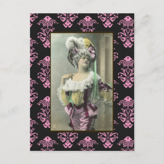 Girl Risque French Dancer zeigen Postkarte