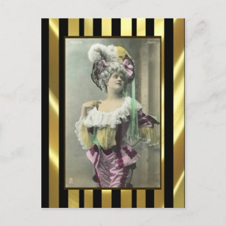 Girl Risque French Dancer zeigen Postkarte