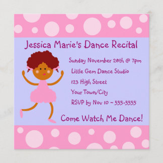 Girl-Rosa-Blasen-Tanz Einladung