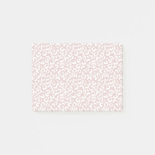 Girl-Rosa-Creme, Weißer Leopard Post-it Klebezettel