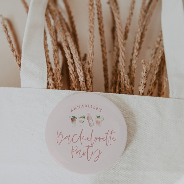 Girl-Rosa-Script-Junggeselinnen-Abschied Gunst Button (Von Creator hochgeladen)