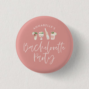 Girl-Rosa-Script-Junggeselinnen-Abschied Gunst Button