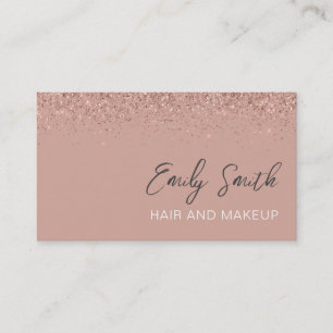 Girl Rose Gold Blush Pink Glitzer Business Card Visitenkarte