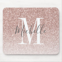 Girl Rose Gold Blush Rosa Glitzer Monogram Name