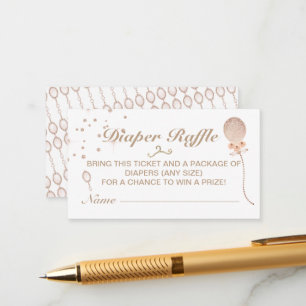 Girl Rose Gold Diaper Raffle Baby Duschgame Begleitkarte