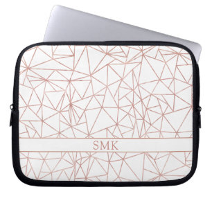 Girl Rose Gold Foil Dreieckiges geometrisches Mono Laptopschutzhülle